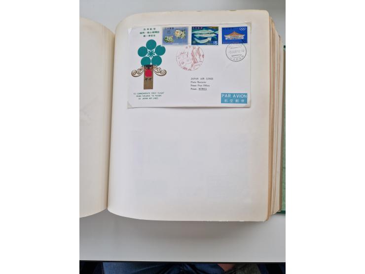 1945/80 (ca.), einige hundert Luftpostbriefe und Karten von Brasilien, Indien und Japan mit interessanten Frankaturen und Ers