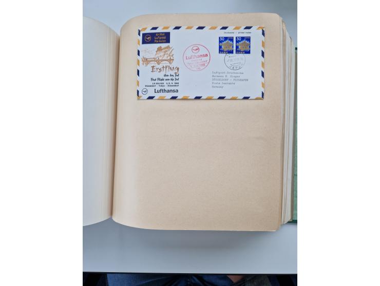 1945/80 (ca.), einige hundert Luftpostbriefe und Karten von Brasilien, Indien und Japan mit interessanten Frankaturen und Ers