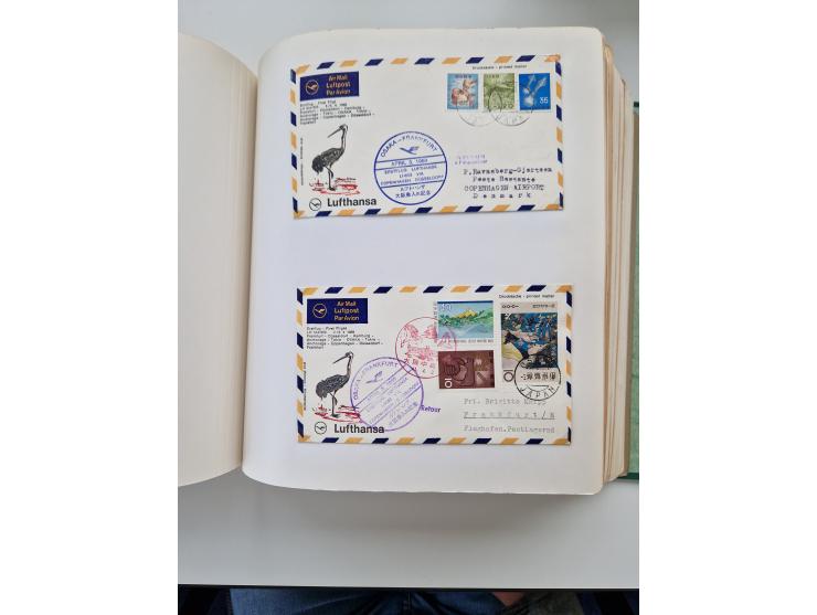 1945/80 (ca.), einige hundert Luftpostbriefe und Karten von Brasilien, Indien und Japan mit interessanten Frankaturen und Ers