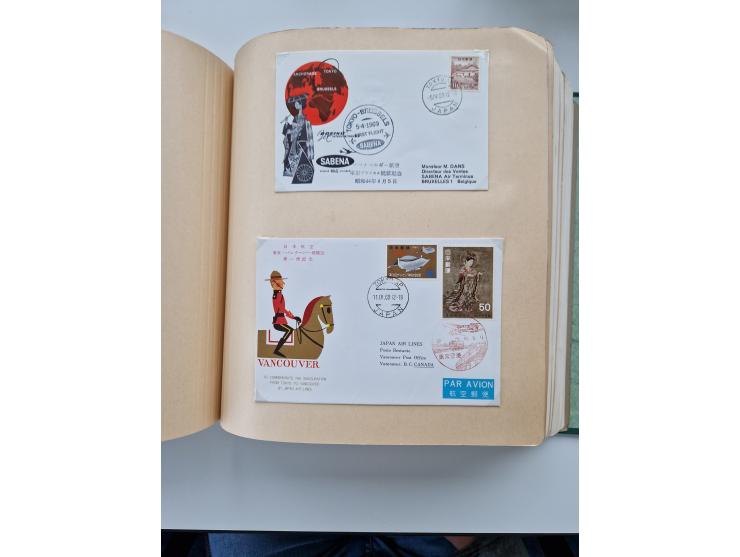 1945/80 (ca.), einige hundert Luftpostbriefe und Karten von Brasilien, Indien und Japan mit interessanten Frankaturen und Ers