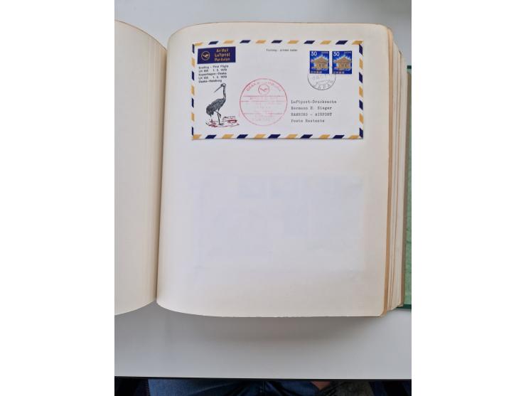 1945/80 (ca.), einige hundert Luftpostbriefe und Karten von Brasilien, Indien und Japan mit interessanten Frankaturen und Ers