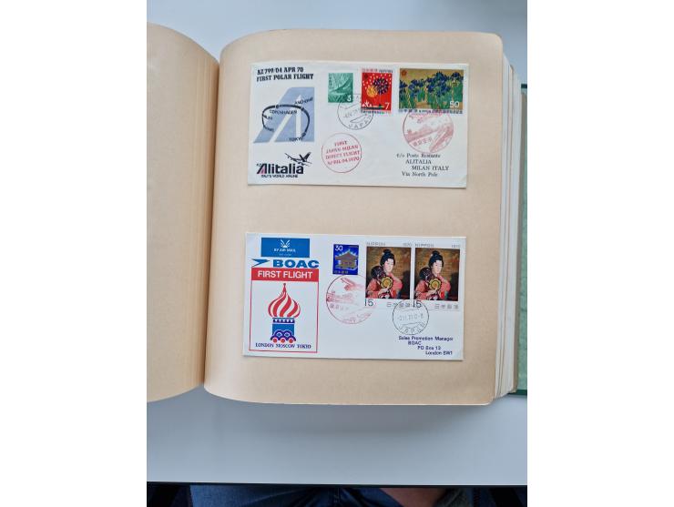 1945/80 (ca.), einige hundert Luftpostbriefe und Karten von Brasilien, Indien und Japan mit interessanten Frankaturen und Ers