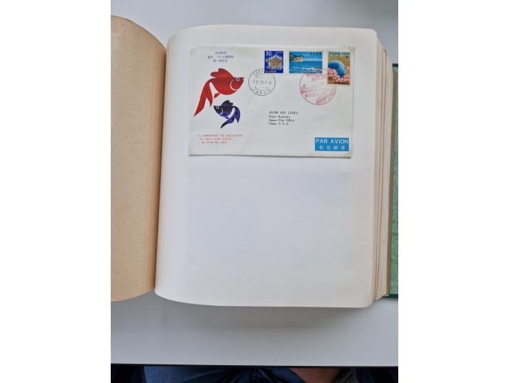 1945/80 (ca.), einige hundert Luftpostbriefe und Karten von Brasilien, Indien und Japan mit interessanten Frankaturen und Ers