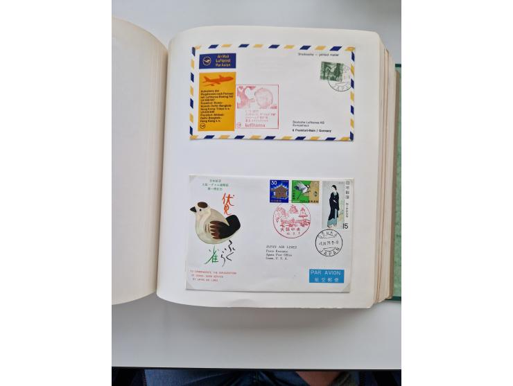 1945/80 (ca.), einige hundert Luftpostbriefe und Karten von Brasilien, Indien und Japan mit interessanten Frankaturen und Ers