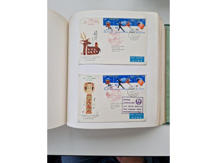 1945/80 (ca.), einige hundert Luftpostbriefe und Karten von Brasilien, Indien und Japan mit interessanten Frankaturen und Ers