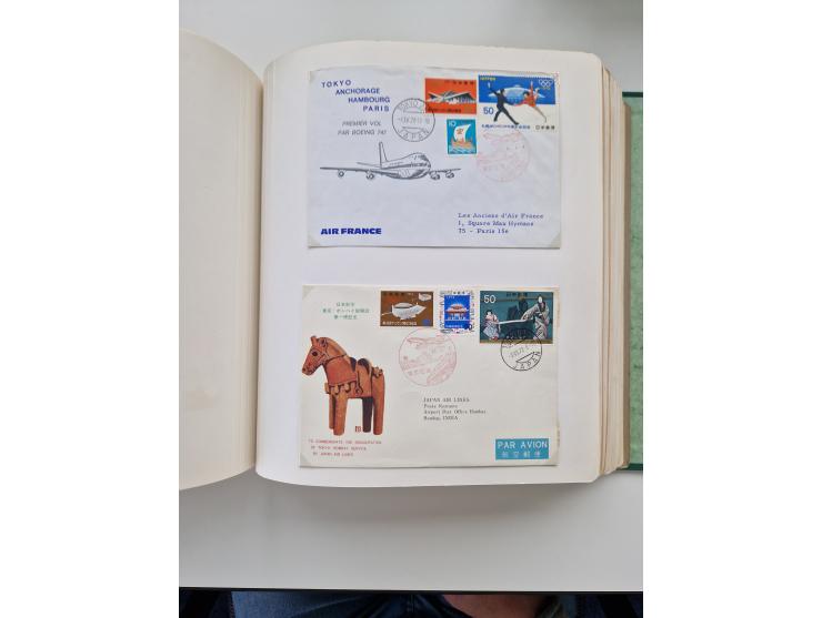 1945/80 (ca.), einige hundert Luftpostbriefe und Karten von Brasilien, Indien und Japan mit interessanten Frankaturen und Ers