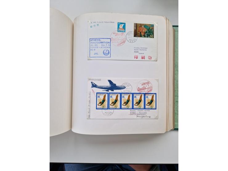 1945/80 (ca.), einige hundert Luftpostbriefe und Karten von Brasilien, Indien und Japan mit interessanten Frankaturen und Ers