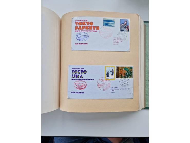 1945/80 (ca.), einige hundert Luftpostbriefe und Karten von Brasilien, Indien und Japan mit interessanten Frankaturen und Ers