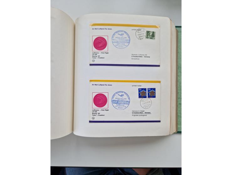 1945/80 (ca.), einige hundert Luftpostbriefe und Karten von Brasilien, Indien und Japan mit interessanten Frankaturen und Ers