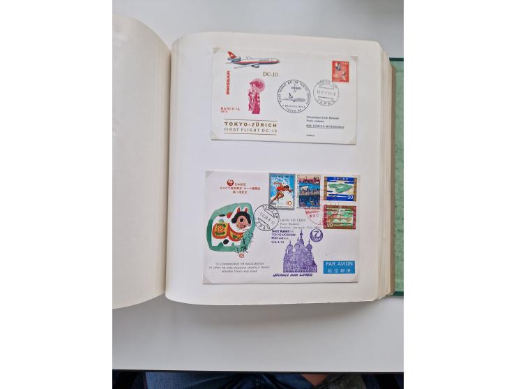 1945/80 (ca.), einige hundert Luftpostbriefe und Karten von Brasilien, Indien und Japan mit interessanten Frankaturen und Ers