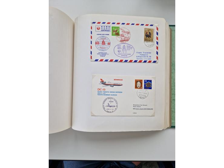 1945/80 (ca.), einige hundert Luftpostbriefe und Karten von Brasilien, Indien und Japan mit interessanten Frankaturen und Ers