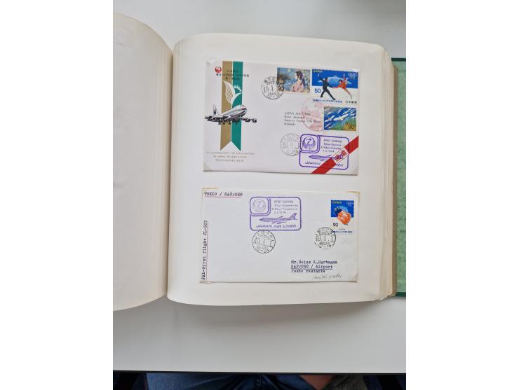 1945/80 (ca.), einige hundert Luftpostbriefe und Karten von Brasilien, Indien und Japan mit interessanten Frankaturen und Ers