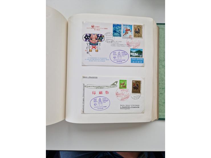 1945/80 (ca.), einige hundert Luftpostbriefe und Karten von Brasilien, Indien und Japan mit interessanten Frankaturen und Ers