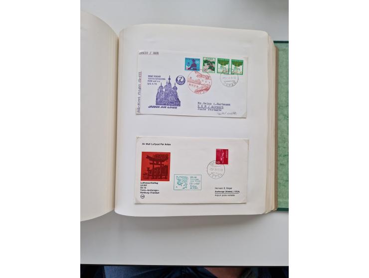 1945/80 (ca.), einige hundert Luftpostbriefe und Karten von Brasilien, Indien und Japan mit interessanten Frankaturen und Ers