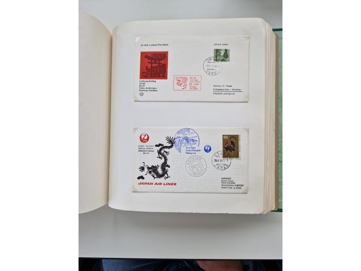 1945/80 (ca.), einige hundert Luftpostbriefe und Karten von Brasilien, Indien und Japan mit interessanten Frankaturen und Ers