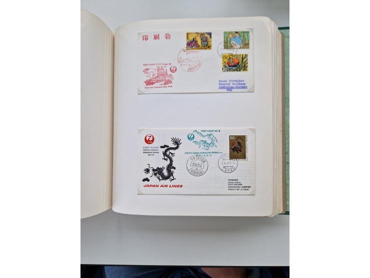 1945/80 (ca.), einige hundert Luftpostbriefe und Karten von Brasilien, Indien und Japan mit interessanten Frankaturen und Ers