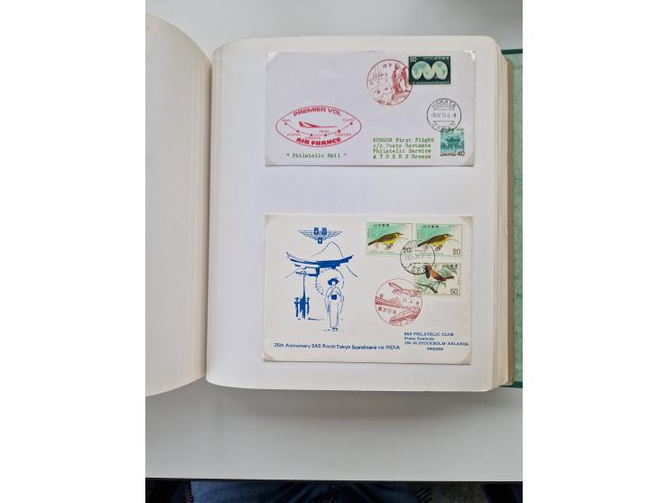 1945/80 (ca.), einige hundert Luftpostbriefe und Karten von Brasilien, Indien und Japan mit interessanten Frankaturen und Ers