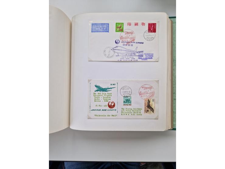 1945/80 (ca.), einige hundert Luftpostbriefe und Karten von Brasilien, Indien und Japan mit interessanten Frankaturen und Ers