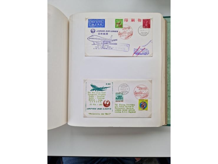 1945/80 (ca.), einige hundert Luftpostbriefe und Karten von Brasilien, Indien und Japan mit interessanten Frankaturen und Ers