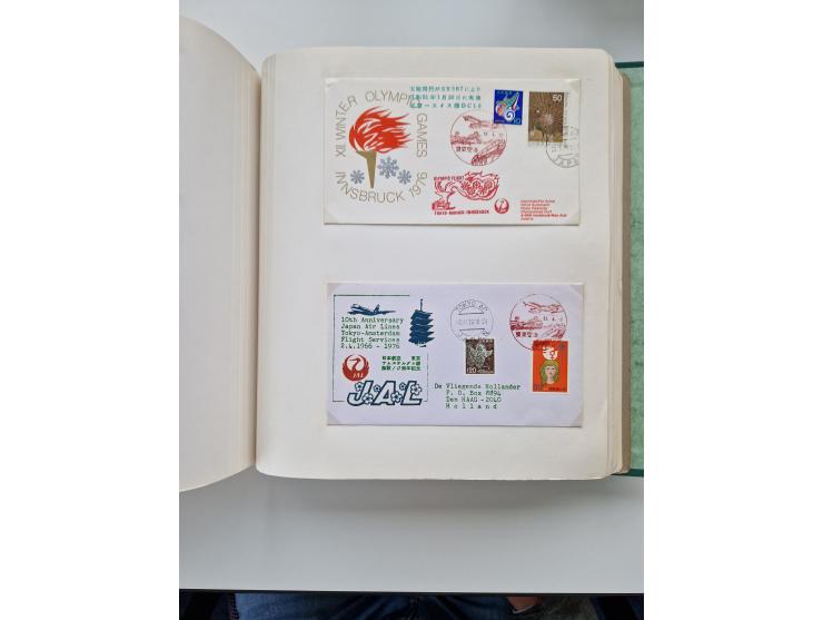 1945/80 (ca.), einige hundert Luftpostbriefe und Karten von Brasilien, Indien und Japan mit interessanten Frankaturen und Ers