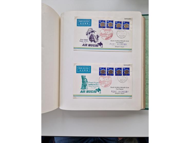 1945/80 (ca.), einige hundert Luftpostbriefe und Karten von Brasilien, Indien und Japan mit interessanten Frankaturen und Ers