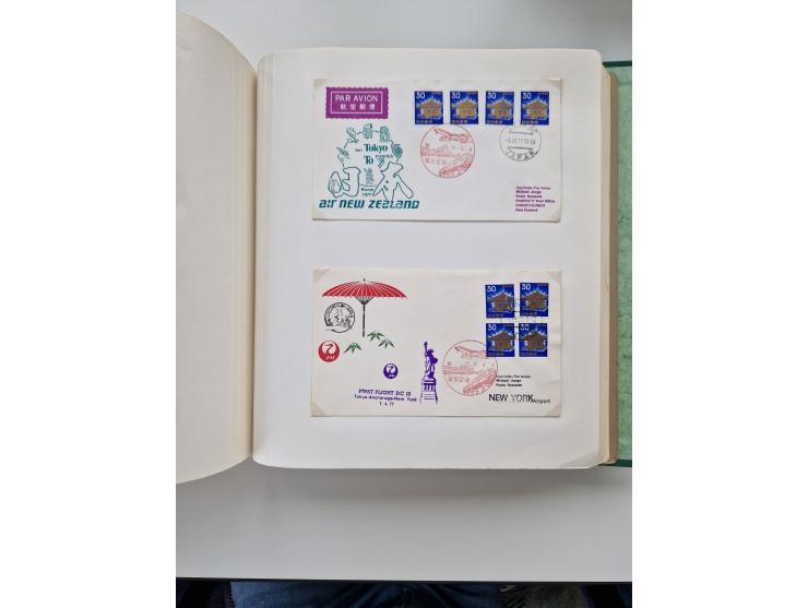 1945/80 (ca.), einige hundert Luftpostbriefe und Karten von Brasilien, Indien und Japan mit interessanten Frankaturen und Ers