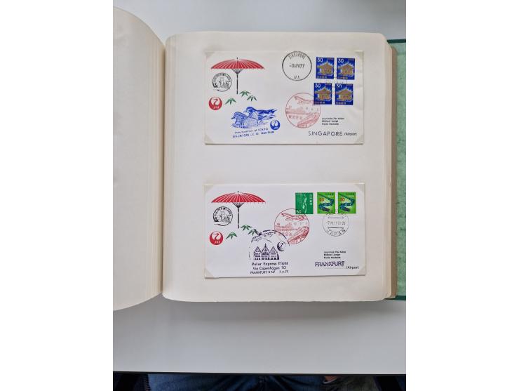 1945/80 (ca.), einige hundert Luftpostbriefe und Karten von Brasilien, Indien und Japan mit interessanten Frankaturen und Ers