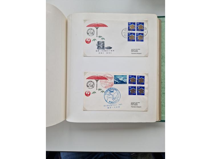 1945/80 (ca.), einige hundert Luftpostbriefe und Karten von Brasilien, Indien und Japan mit interessanten Frankaturen und Ers