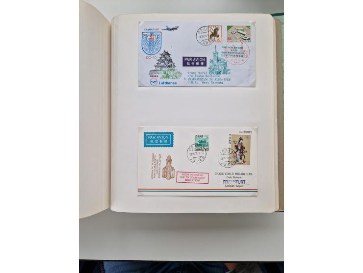 1945/80 (ca.), einige hundert Luftpostbriefe und Karten von Brasilien, Indien und Japan mit interessanten Frankaturen und Ers