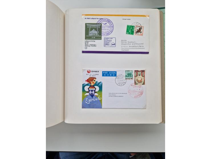 1945/80 (ca.), einige hundert Luftpostbriefe und Karten von Brasilien, Indien und Japan mit interessanten Frankaturen und Ers