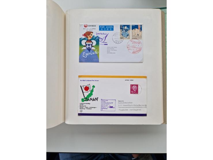 1945/80 (ca.), einige hundert Luftpostbriefe und Karten von Brasilien, Indien und Japan mit interessanten Frankaturen und Ers