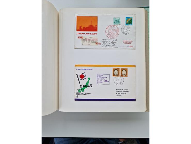 1945/80 (ca.), einige hundert Luftpostbriefe und Karten von Brasilien, Indien und Japan mit interessanten Frankaturen und Ers