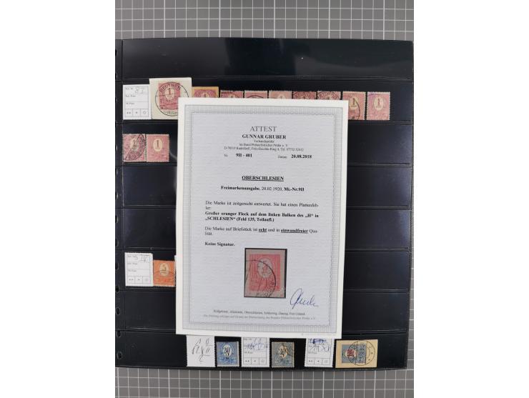 1920/22, interessante, meist postfrische und gestempelte Sammlung inkl. Dienstmarken mit besseren Marken, Farben, Plattenfehl
