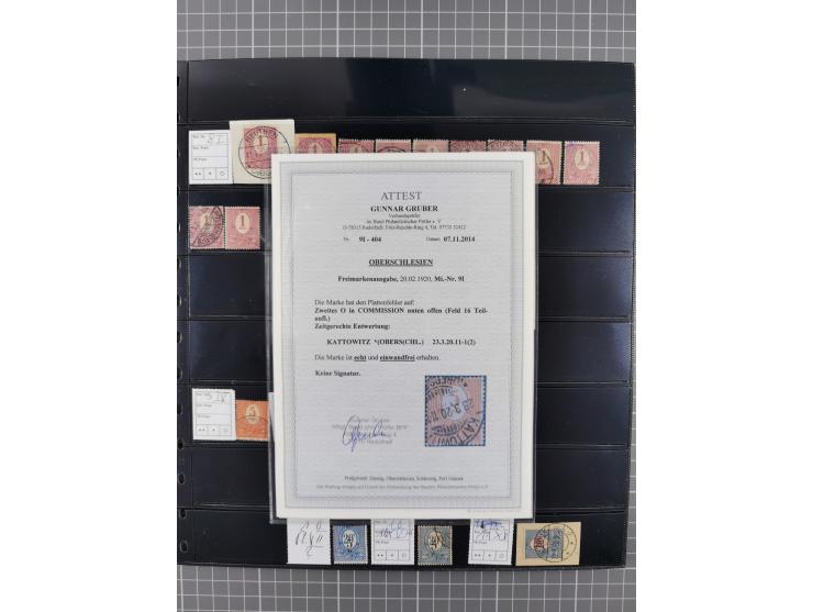 1920/22, interessante, meist postfrische und gestempelte Sammlung inkl. Dienstmarken mit besseren Marken, Farben, Plattenfehl