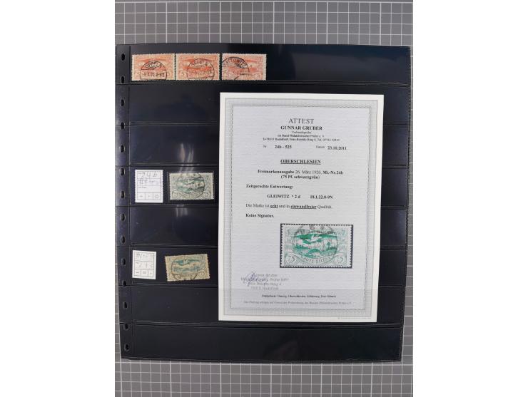 1920/22, interessante, meist postfrische und gestempelte Sammlung inkl. Dienstmarken mit besseren Marken, Farben, Plattenfehl