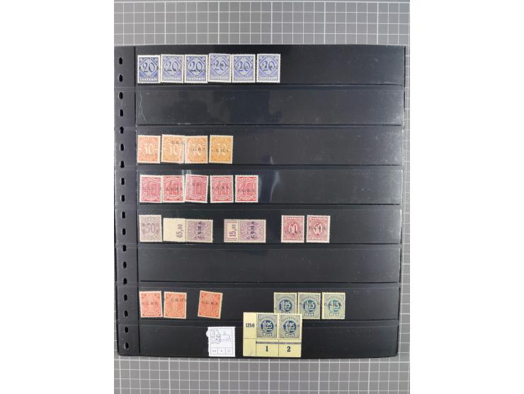 1920/22, interessante, meist postfrische und gestempelte Sammlung inkl. Dienstmarken mit besseren Marken, Farben, Plattenfehl