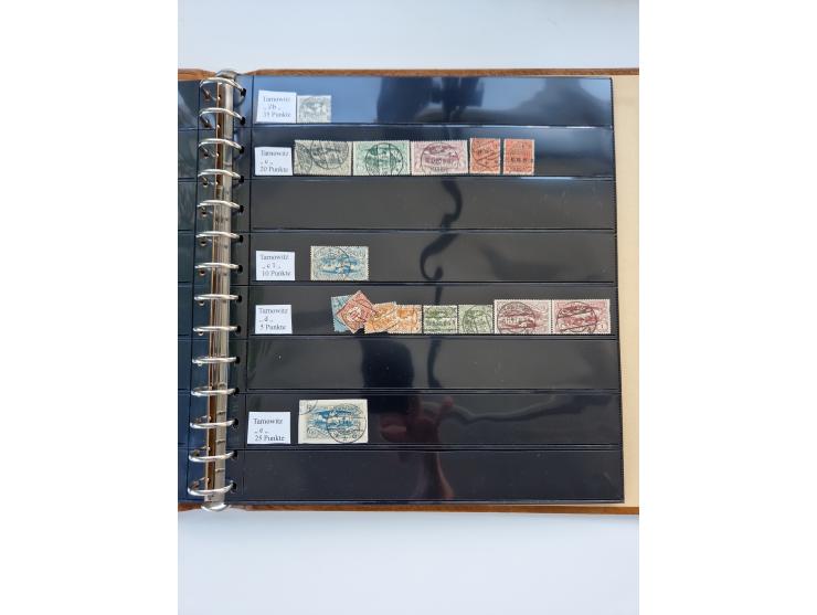 1920/22, interessante Stempel-Sammlung auf hunderten losen Marken und Briefstücken, sauber von Alberun bis Zyrowa sortiert, d