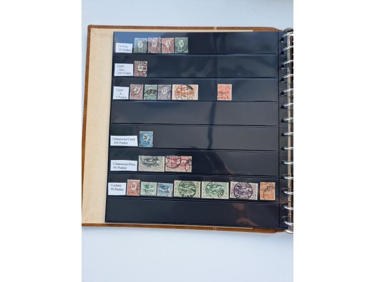 1920/22, interessante Stempel-Sammlung auf hunderten losen Marken und Briefstücken, sauber von Alberun bis Zyrowa sortiert, d