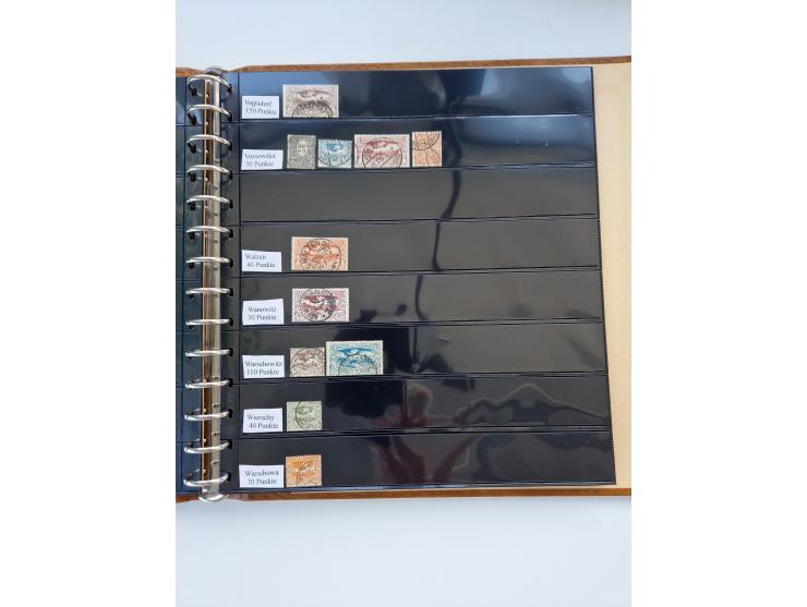 1920/22, interessante Stempel-Sammlung auf hunderten losen Marken und Briefstücken, sauber von Alberun bis Zyrowa sortiert, d