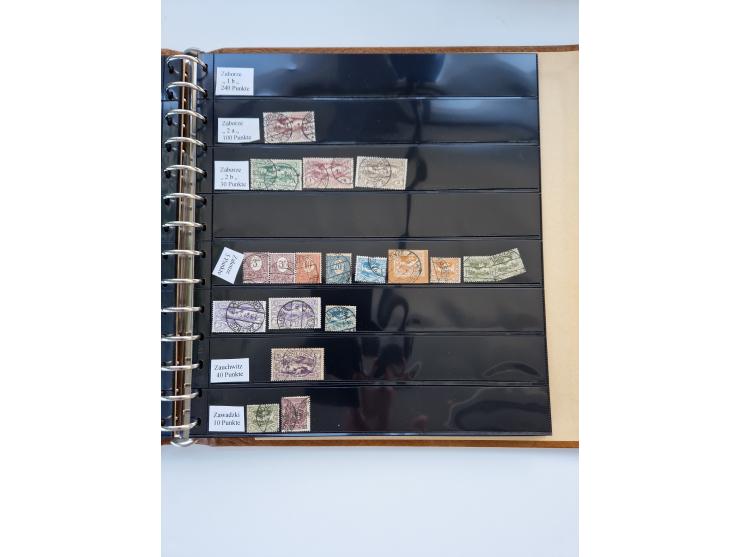 1920/22, interessante Stempel-Sammlung auf hunderten losen Marken und Briefstücken, sauber von Alberun bis Zyrowa sortiert, d