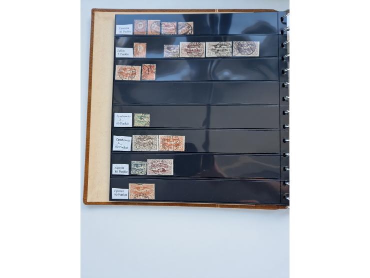 1920/22, interessante Stempel-Sammlung auf hunderten losen Marken und Briefstücken, sauber von Alberun bis Zyrowa sortiert, d