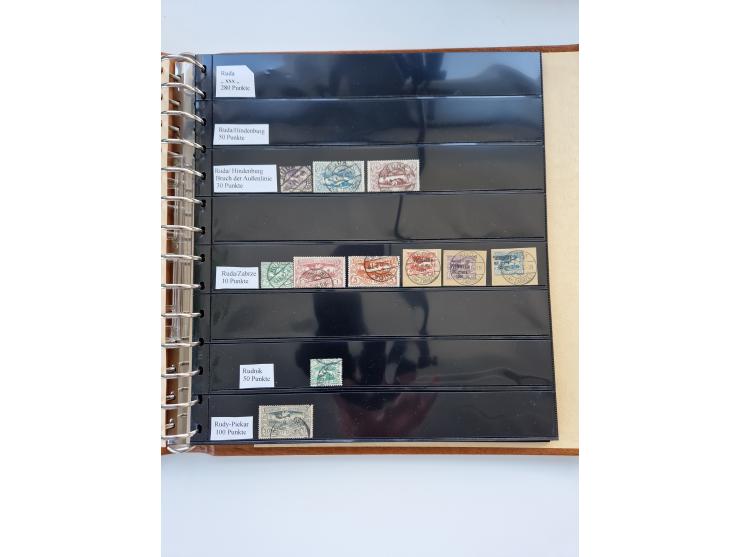 1920/22, interessante Stempel-Sammlung auf hunderten losen Marken und Briefstücken, sauber von Alberun bis Zyrowa sortiert, d