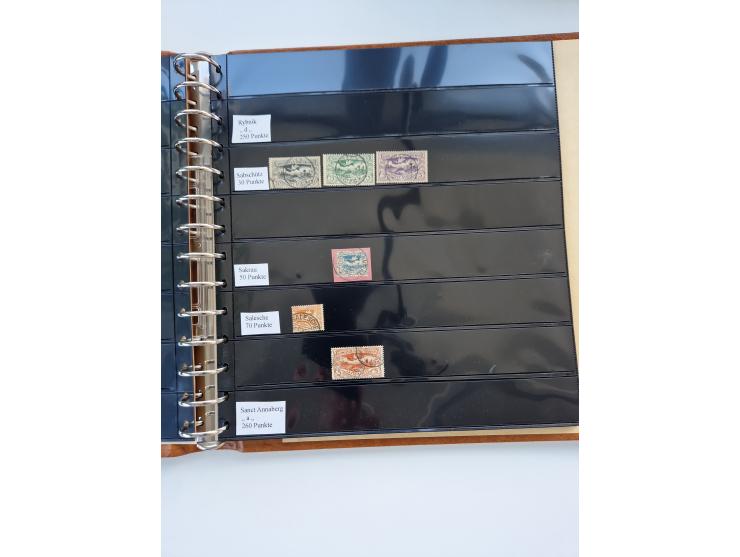 1920/22, interessante Stempel-Sammlung auf hunderten losen Marken und Briefstücken, sauber von Alberun bis Zyrowa sortiert, d