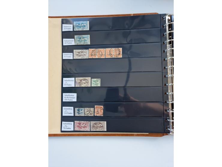 1920/22, interessante Stempel-Sammlung auf hunderten losen Marken und Briefstücken, sauber von Alberun bis Zyrowa sortiert, d