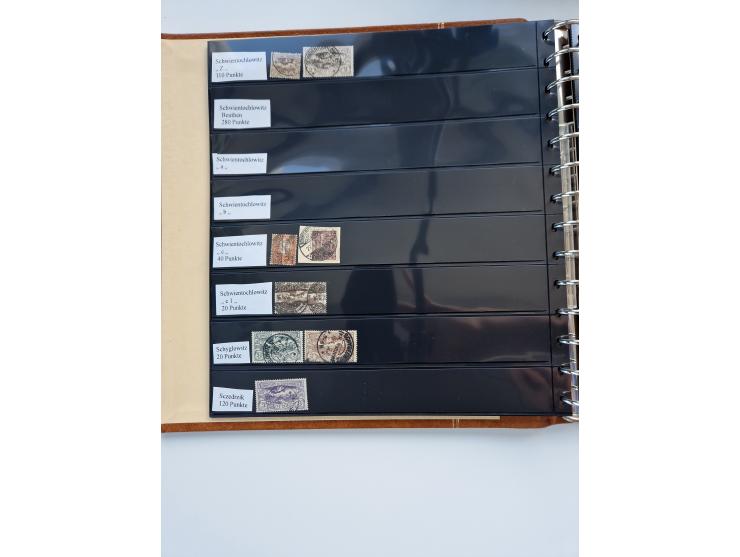 1920/22, interessante Stempel-Sammlung auf hunderten losen Marken und Briefstücken, sauber von Alberun bis Zyrowa sortiert, d