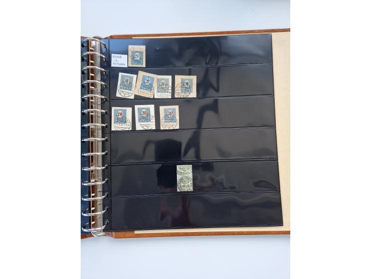 1920/22, interessante Stempel-Sammlung auf hunderten losen Marken und Briefstücken, sauber von Alberun bis Zyrowa sortiert, d