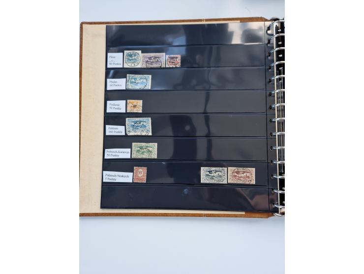 1920/22, interessante Stempel-Sammlung auf hunderten losen Marken und Briefstücken, sauber von Alberun bis Zyrowa sortiert, d