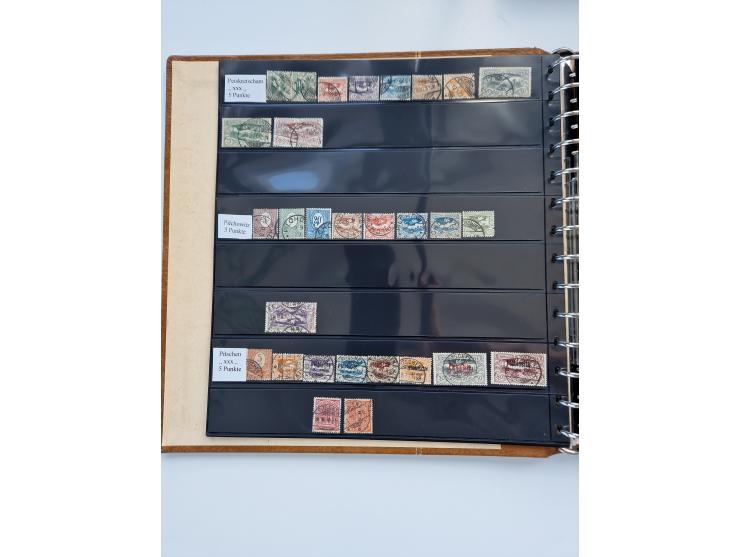 1920/22, interessante Stempel-Sammlung auf hunderten losen Marken und Briefstücken, sauber von Alberun bis Zyrowa sortiert, d