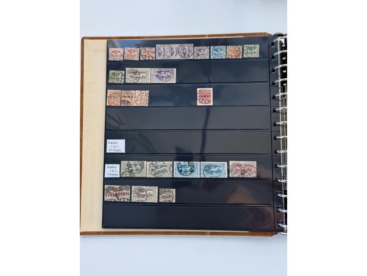1920/22, interessante Stempel-Sammlung auf hunderten losen Marken und Briefstücken, sauber von Alberun bis Zyrowa sortiert, d