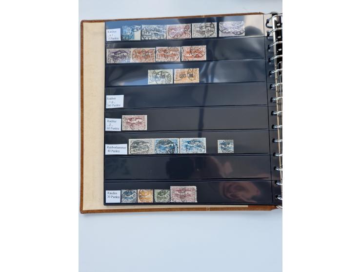 1920/22, interessante Stempel-Sammlung auf hunderten losen Marken und Briefstücken, sauber von Alberun bis Zyrowa sortiert, d